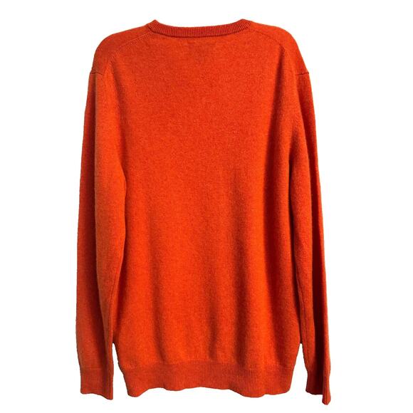 NWT Cashmere Club Room Sweater Men Orange Pottery Clay Pullover V Neck XL - Picture 5 of 5